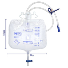 5 Pack 2000ML Urine Drainage Bags with Anti-Reflux Chamber