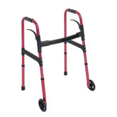 Aluminum alloy disabled walking frame height adjustable walker double paddle intelligent folding