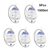 5-Pack Disposable Drainage Bag Catheter Collection Set Volume 1500 mL