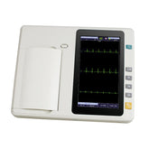 Portable 3-channel ECG electrocardiograph 12 lead electrodes, 7-inch touch screen LCD and digital color display