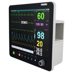15-inch touch screen modular plug-in portable multi-parameter monitor ECG non-invasive blood pressure respiration temperature blood oxygen saturation blood pressure