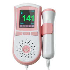 Portable color LCD display fetal heart monitor probe dual interface display