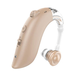 Experience Clearer Sound with a Rechargeable, Noise-Cancelling Digital Hearing Aid - BTE Design with Volume Control and Comfortable Fit for Hearing Loss
