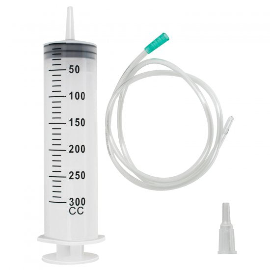 300ML Large Capacity Plastic Syringe with 3.2ft Tube For Hydroponics Lab Measuring, Watering, Refilling, Feeding