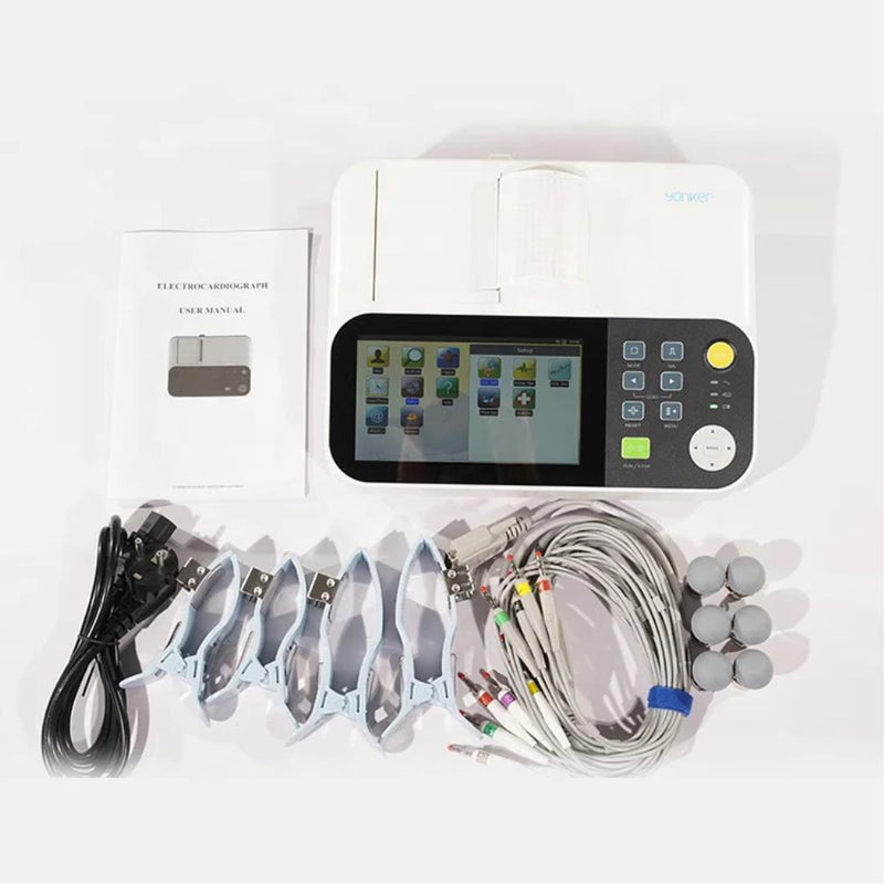 Portable 12 Lead ECG Electrodes Machine Monitor Production ECG Machine 6 Channels