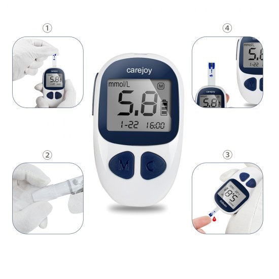Electronic Glucometer Digital Handheld Blood Glucose Monitor Diabetes Test Meter Monitor Kit With 50 FREE test strips,Lancets