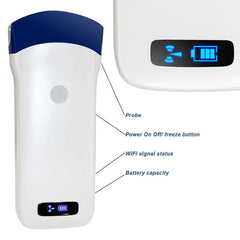 Wireless Portable Ultrasound Scanner - Color Doppler Convex Probe, Clear Imaging, 128 Elements and WiFi Connectivity