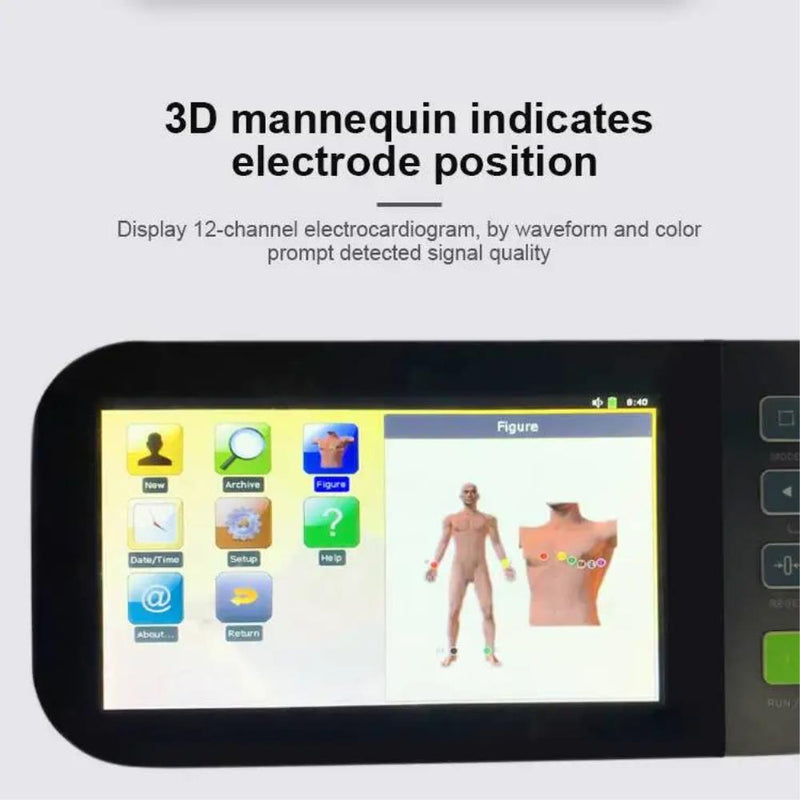 Portable 12 Lead ECG Electrodes Machine Monitor Production ECG Machine 6 Channels