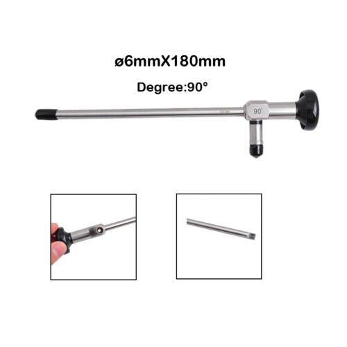 (Only sent to Europe) 90° Laryngoscope Endoscope Rigid Medical Instrument Bronchoscope ENT 6mmx180mm