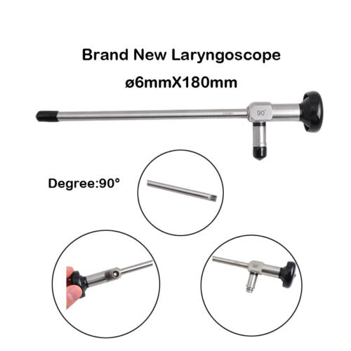 (Only sent to Europe) 90° Laryngoscope Endoscope Rigid Medical Instrument Bronchoscope ENT 6mmx180mm