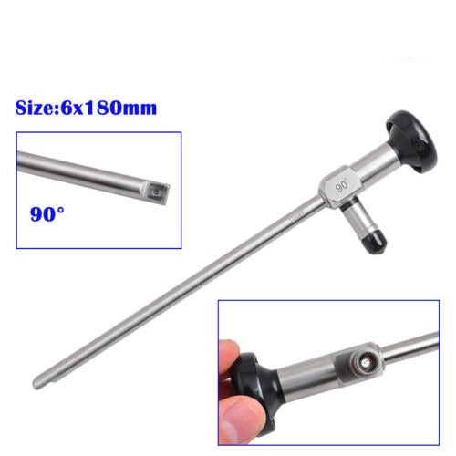 (Only sent to Europe) 90° Laryngoscope Endoscope Rigid Medical Instrument Bronchoscope ENT 6mmx180mm