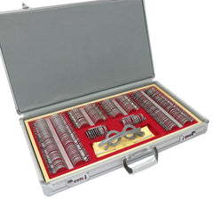 266-piece optical trial lens set in aluminum case with dustproof and lockable case Silver version
