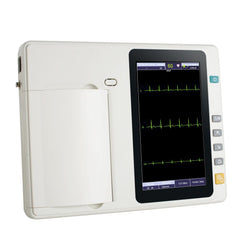 Portable 3-channel ECG electrocardiograph 12 lead electrodes, 7-inch touch screen LCD and digital color display