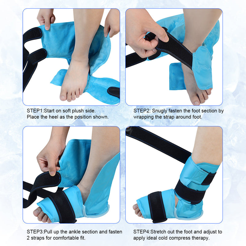 1 Pcs Reusable Hot Cold Ice Pack Wrap Cold Therapy Pack for Foot Ankle Pain Relief Gel Ice Wrap
