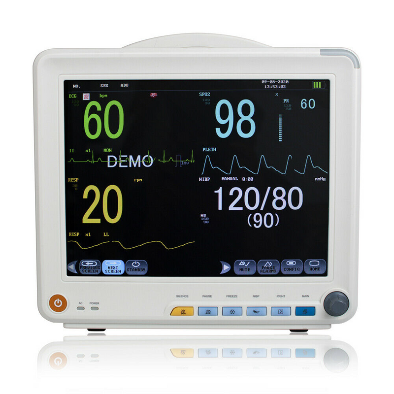 12inch Portable Vital Signs Patient Monitor SpO2/NIBP/ECG/RESP/PR/TEMP