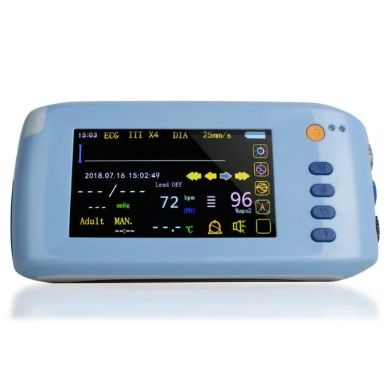 Handheld 6-Parameter Vital sign Patient Monitor ECG Pulse Rate Temperature