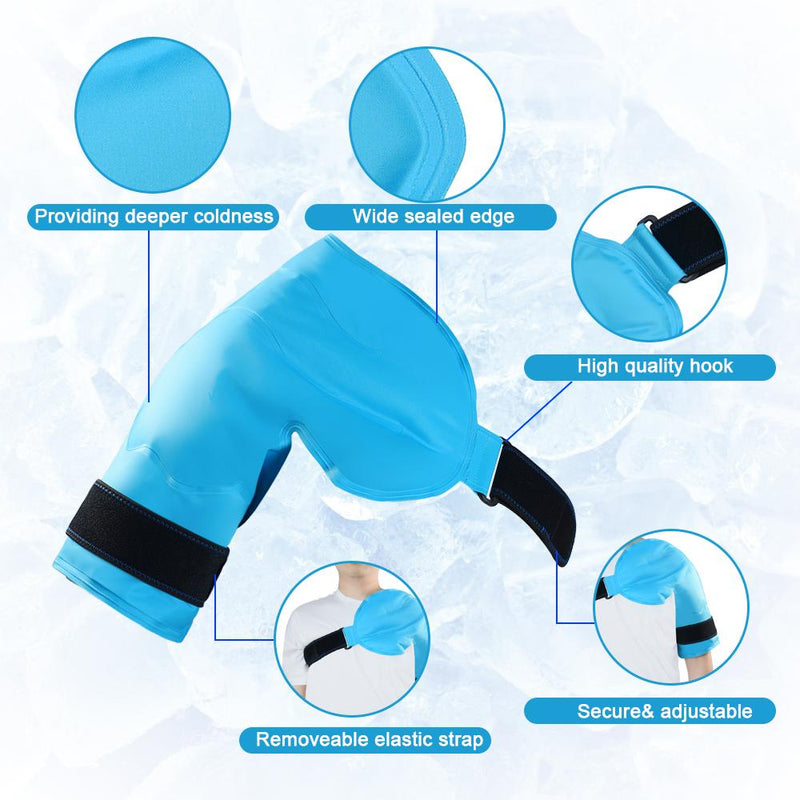 Relieve Shoulder Pain with Hot Cold Ice Pack Wrap - Reusable Compression Brace for Sports Injuries, Swelling & Joint Pain - Left or Right Shoulder Therapy - 1 Pcs for Fast Relief