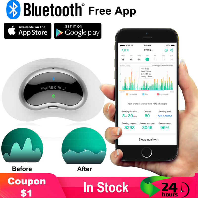 Smart Anti Snoring Device Snore Sleep Aid Throat Snore Stopper APP Records