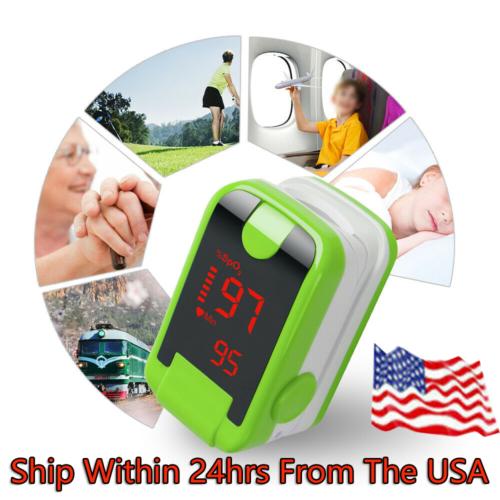 Portable LED Finger Tip Pulse Oximeter Blood Oxygen SpO2 PR Monitor Respiratory Heart Rate Oxygen Saturation Meter
